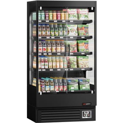 GGM Gastro Wandkühlregal - 1002mm - 440 Liter - mit 2 rahmenlosen Glasflügeltüren & 4 Ablagen