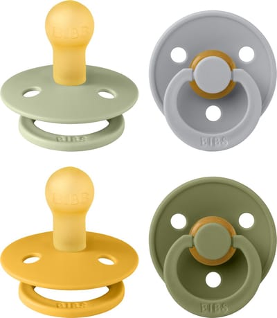 BIBS Colour Fopspeen - 0-6 mnd - 4-pack - Sage/Cloud/Honey Bee/Olive