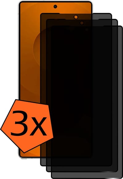 Screenprotector - 3 Stuks - Geschikt voor Samsung Galaxy S25 Ultra - Privacy Filter - Gehard Glas - Beschermglas - Tempered Glass - Screen Protector