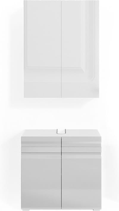 Vicco Badkamermeubel set Fredd, Wit Hoogglans, 2-delig