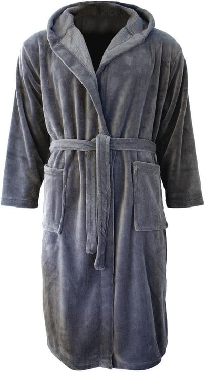 Stijlvolle Fleece Badjas voor Dames en Heren - Antraciet/Grijs, Maten S - XL