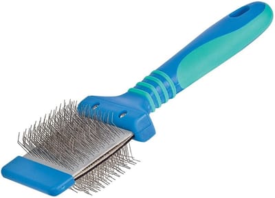 Dubbelzijdige Borstel VIVOG - Buigbaar Blauw S - Flexibele en Stevige Pennen, Ergonomisch Handvat