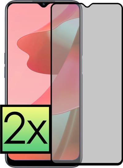 Screenprotector - 2 Stuks - Geschikt voor OPPO A16 - Privacy Filter - Beschermglas - Gehard Glas - Tempered Glass - Screen Protector - Anti Spy - Full Display Cover