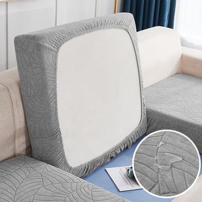 Elastic Jacquard Sofa Covers Waterproof Dust Prevention Seat Cushion Cover Solid Color Slipcover Suitable For Living Room Normal Size (S)-1pc lichtgrijze kleur