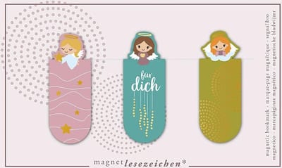 Magnetische boekenlegger - Kleine Engel - set van 3 - 2,1x5,5cm