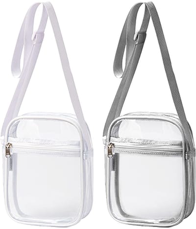 Dailygoods- Crossbodytas Transparant - Verstelbare Riem - Waterdichte Boodschappentas - Doorzichtige Schoudertas - Ideaal voor Concerten/Festivals - Ruimte voor Mobiele Telefoon