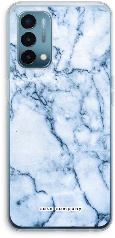 Case Company® - Hoesje geschikt voor OnePlus Nord N200 5G hoesje - Blauw marmer - Soft Cover Telefoonhoesje - Bescherming aan alle Kanten en Schermrand