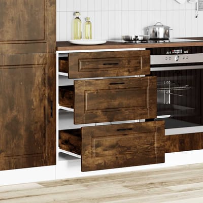 vidaXL - Onderkast - Porto - bewerkt - hout - gerookt - eikenkleurig