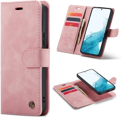 Casemania Hoesje Geschikt voor Samsung Galaxy S21 - Pale Pink - 2 in 1 Magnetic Book Case