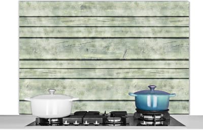 Spatscherm keuken 120x80 cm - Kookplaat achterwand Vintage - Hout - Patronen - Plank - Muurbeschermer - Spatwand fornuis - Hoogwaardig aluminium