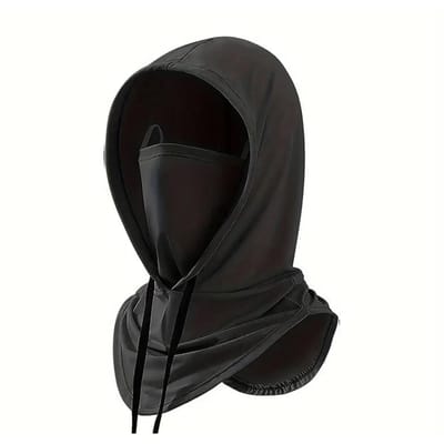 Capuche Rafraîchissante Légère à 360 Degrés Masque Cagoule de Protection Solaire, pour Activités de Plein Air, Pêche, Surf, Natation, One Size black