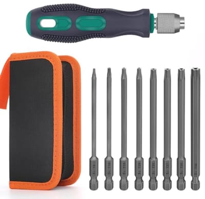 8-delige Torx Schroevendraaien Set met Magnetische Bits voor Diepe Bevestigingsschroeven