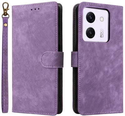 Coverup Hoesje - Geschikt voor Xiaomi Poco M7 Pro 5G Hoesje - Coverup Book Case met Koord - Paars