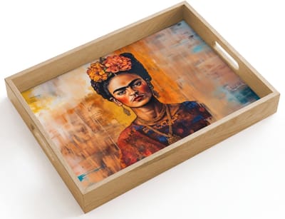 Dienblad hout 40x30 cm - Schootdienblad - Portret - Sieraden - Schilderachtig - Borrelplank rechthoek - Plateau dienbladen