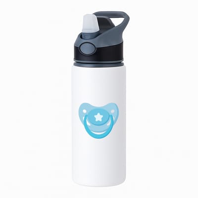 Hacebo® - speen waterfles met rietje zwart - Baby - Baby's - Cadeau - blauwe speen - water fles - 650ML
