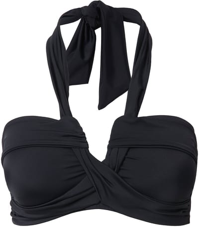 Studio Untold - Dames - Bikinitop zachte cups gegedrapeerd decolleté - Zwart - Maat 46