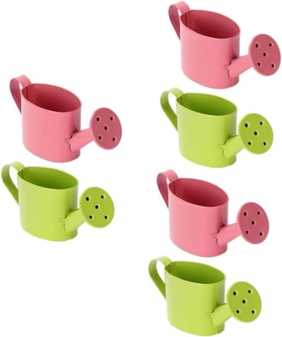 Mini Gieters - Decoratie Waterkoker - Miniatuur Decoratie - Set van 6 - 9 x 3.5 cm - Roze Groen