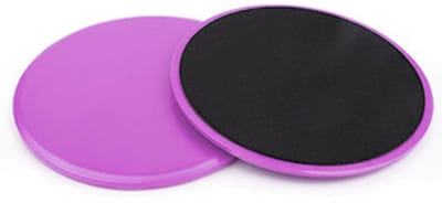 QTTVBTNA - 2 Stuks Fitness Glijschijven - Dubbelzijdige Sliders voor Thuis & Reizen - Geschikt voor Core, Yoga & Full Body Workout - Eenvoudig te Gebruiken en Opbergen - 17.5 cm - Paars