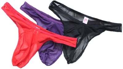 Dailygoods - Sexy Ondergoed voor Mannen - 3 Kleurenset Doorzichtige Lingerie