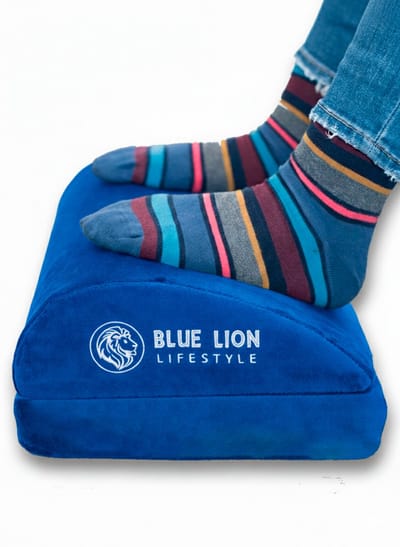 Blue Lion Verstelbare Voetensteun - Voetenbankje - Ergonomisch - Tegen Rugpijn - Blauw