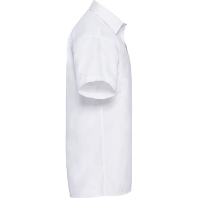 Russell Collectie Heren Korte Mouwen Poly-Katoen Easy Care Poplin Shirt (Wit)