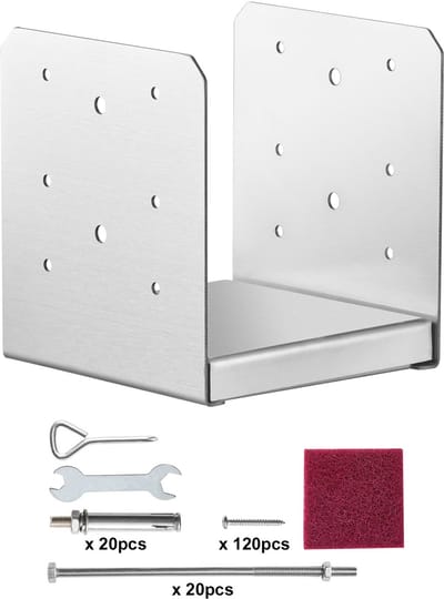 Paalvoet, 10 Verstelbare Ankerbeugels van Roestvrij Staal (Binnenmaat 150 x 139,7), Decoratieve Paalvoet voor Paviljoen, Terras, Veranda, Leuning en Relingondersteuning