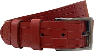 Heren Riemen - Dames Riemen Rood - 4 cm - Kroko Print - Jeansriem - Totale Riem Lengte 110 cm (Taillemaat tot 90 cm)