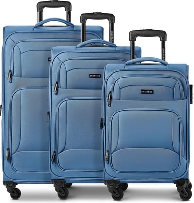 Smartbox Edition 04 4 wielen Kofferset 3-delig met uitbreidingsplooi - Zachte bagage - Combinatieslot - iced-glacier blue