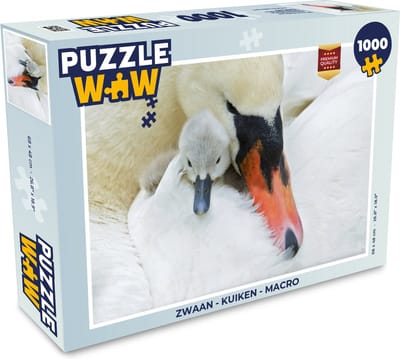 Puzzel Zwaan - Kuiken - Macro - Legpuzzel - Puzzel 1000 stukjes volwassenen