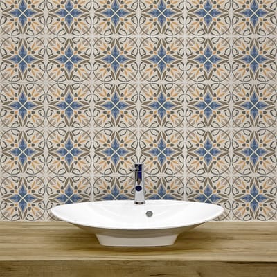 Zelfklevende tegelmuurstickers voor keuken en badkamer - 9 AZULEJOS TABATHA tegelstickers - 9 stickers 20x20cm