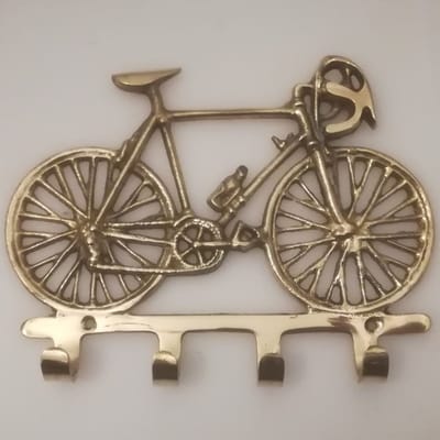 Maddeco - sleutelrekje racefiets - messing - 4 haken - 19 cm lang