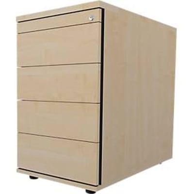 Schäfer Shop Select Vast ladeblok 13333, 1 materiaallade, afsluitbaar, 3 schuifladen, B 428 x D 800 x H 740 mm, esdoorn