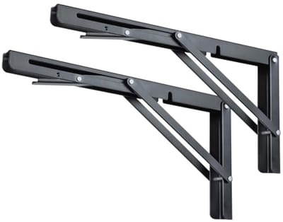 16 Inch Opvouwbare Plankbeugels - Robuust Roestvrij Staal voor Wandmontage en Doe-Het-Zelf Projecten - Pak van 2