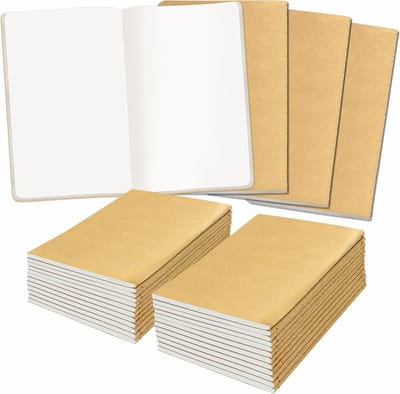 Kraft Notitieboek met 48 Bladen voor Kantoor, Thuis, School of Zakelijk Gebruik - 10 x 14,5 cm, Perfect voor Notities en Plannen