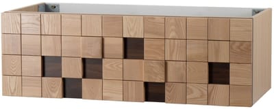 MIMOZA wastafelonderkast – 119x40x52 cm – Licht eiken – Greeploos & softclose