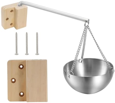 Sauna Aromatherapie Kom - Roestvrij Staal - Wandmontage - Verstelbare Schommel Arm - Etherische Olie Beker - Aromakom - Sauna Accessoires - Persoonlijke Thuis Spa's - Rond - 12 cm - Zilver