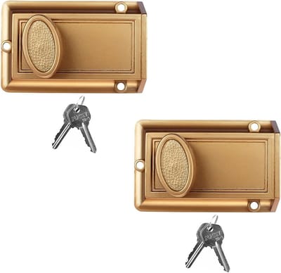Nachtbeveiliging Deadbolt - Deur Beveiliging - Extra Deur Beveiliging - 5-pins Cilinder - 2 Pakketten - Brons