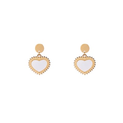 Go Dutch Label Oorknoppen big pearl hart Goud