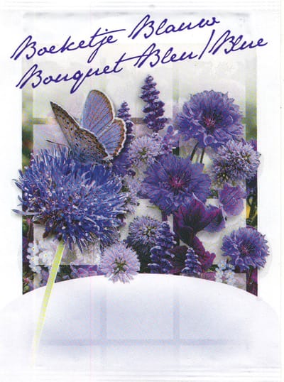 100 - Premiumzakjes- uitdeelzakjes- weggeefzakjes - Sluisgarden - Blauw bloemzadenmengsel - Afscheid van collega's - promotie – uitvaart – zorgmedewerkers - vrijwilligers – bruiloft - bedankje met zaden