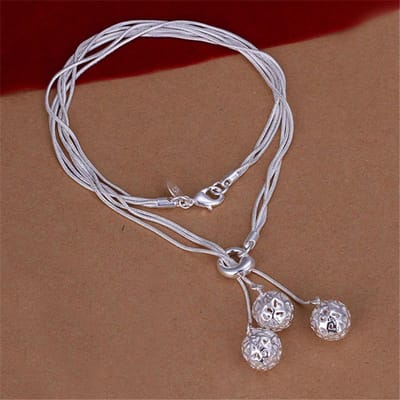 POMOiii Tai Chi Hangende driedimensionale balketting Eenvoudige bolvormige drie slangenbotketting Sieradenaccessoires brown
