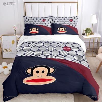 Schattige P-Paul F-Frank Cartoon Anime Dekbedovertrek Grappige Kawaii Beddengoed Set Zachte Dekbedhoes En Kussenslopen Enkel/Dubbel/Queen/King US King(264*228cm)3pcs