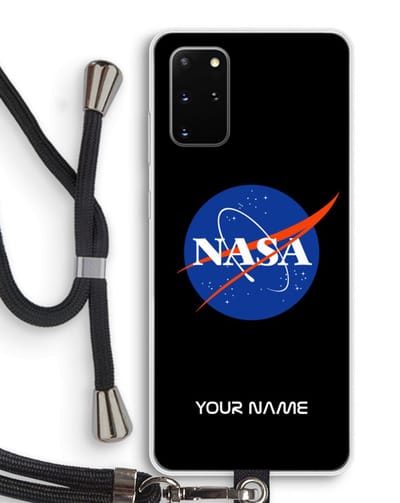 Gepersonaliseerd - Case Company® - Hoesje met koord geschikt voor Samsung Galaxy S20 Plus hoesje met Koord - NASA - Telefoonhoesje met Zwart Koord - Bescherming aan alle Kanten en Over de Schermrand
