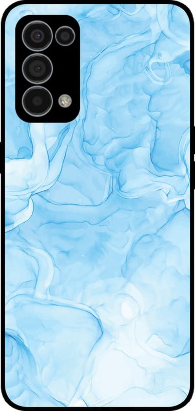 Smartphonica Telefoonhoesje Geschikt voor Oppo Find X3 Lite met marmer opdruk - TPU backcover case marble design - Lichtblauw geschikt voor Oppo Find X3 Lite