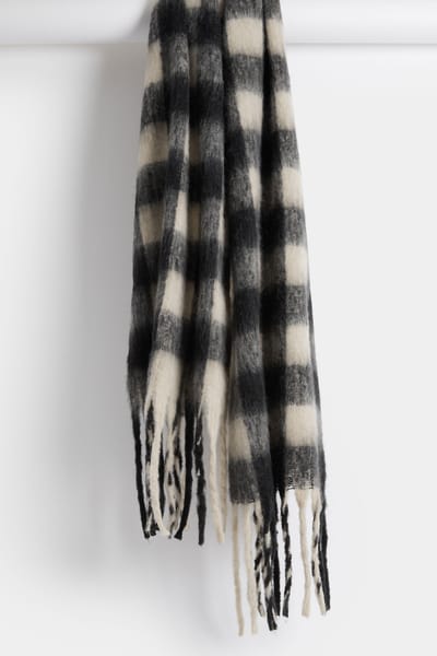 Yours Zwarte Geruite Zachte Sjaalsize One Size