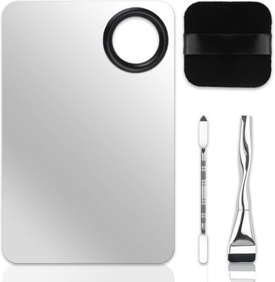 Set van 4 Make-up Spatels met Mengpalet, Ideaal voor Foundation, Poeder en Primer voor Vrouwen en Meisjes
