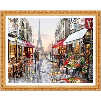 Diamant broderie diamant peinture point de croix paysage Kits ville rue artisanat 3D décoration bricolage 20X30CM gray
