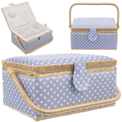 Orion Serie - Blauwe Naaikoffer - 30x23x16 cm - Praktisch - Magnetische Sluiting - Organiser