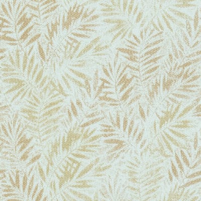 VARENBLAD BEHANG | Botanisch - turquoise goud - A.S. Création Metropolitan Stories 3