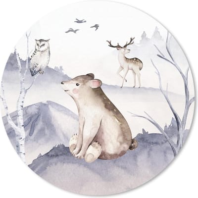 Muismat rond 20x20 cm - Mousepad Dieren - Winter - Uil - Ronde muismatten - Kerst - Cadeau - Kerstcadeau voor mannen en voor vrouwen