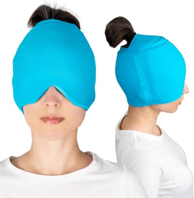 Migraine Masker - Hoofdpijn Muts - Directe Verlichting -Lichtblauw